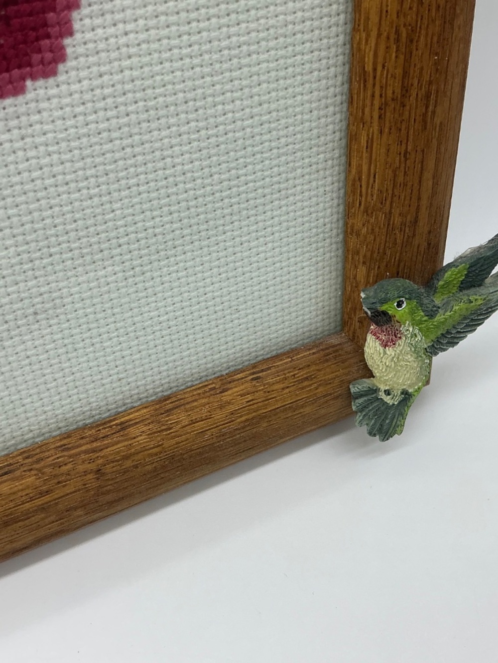 Framed Cross stitched Red Roses - Picture 5 of 7